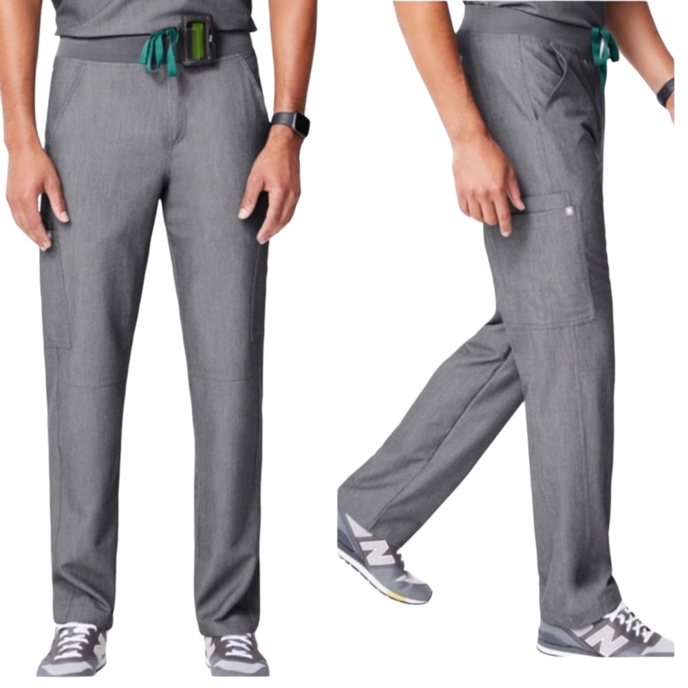 FIGS Men's Axim Cargo Scrub Pants Graphite Gray Size XL